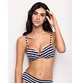 costume a balconcino imbottito con coppe differenziate sailor / righe / 3 righe