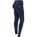pantaloni n. o. w. skinny a vita alta in jersey denim dark jeans-seams on tone donna xxs