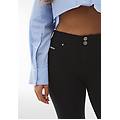 pantaloni n. o. w. skinny a vita media in jersey ecologico nero donna xx large