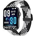 smartwatch multifunzione unisex nero e bianco cassa 43mm cinturino nylon