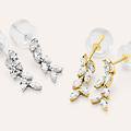 orecchini pendenti claire oro bianco cubic zirconia collezione claire oro bianco