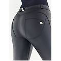 pantaloni push up wr. up 7/8 curvy similpelle superskinny nero donna medium