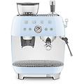 macchina per caffè espresso manuale con macinacaffè 50's style azzurro egf03pbeu
