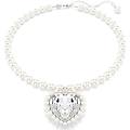 collana ariana grande x crystal pearl taglio heart cuore bianca placcato rodio