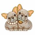 coppia cani bulldog francese in ceramica media