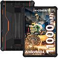 tablet robusto rt9 da 10 1 6 gb/256 gb 4g android 14 nero/arancione