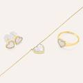 orecchini lobo beverly oro giallo madreperla cubic zirconia collezione beverly oro giallo