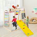 set arrampicata 8 in 1 per bambini con abaco e altalena set arrampicata di legno con scivolo e scala