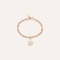 bracciale lady sweet acciaio rosato fiocco di neve e cristalli collezione lady sweet rosa