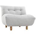 poltrona design scandinavo grigio e quercia yumi