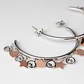 orecchini a cerchio lady chic acciaio bicolore bianco / rosa cristallo collezione lady chic bicolore