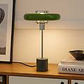 lampada da tavolo branford retrò verde metallo/marmo