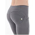 pantaloni push up wr. up 7/8 vita media cotone organico grigio fumo donna extra large