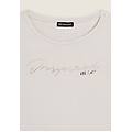 t-shirt donna con grafica in strass e logo sul fondo white sand donna extra small