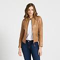 giacca da donna in pelle tan