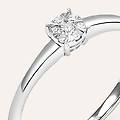 anello solitario petali oro bianco diamante collezione petali misura 54 oro bianco