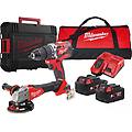 trapano milwaukee m18 cblpd + smerigliatrice m18 fsag115x in kit