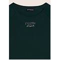 t-shirt manica lunga con fondo asimmetrico green-deep forest-pine check donna extra small