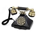duke telefono a quadrante push button stile retrò nero