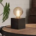 lampada da tavolo prestwick 2 cubo di legno nero