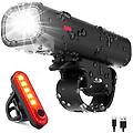 set luci per bicicletta led ricaricabile usb luce anteriore e posteriore