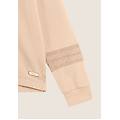 felpa con collo alto a coste e inserti tricot a trecce cuban sand donna extra large