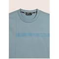 t-shirt in jersey con stampa logo tono su tono azzurro uomo xx large