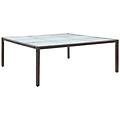 - tavolo da giardino marrone 200x200x74 cm in polyrattan
