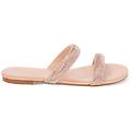 sandali bassi nude con strass