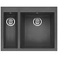 - lavello quadra 150 keratek plus 59x50 cm 2 vasche colore dark grey 99