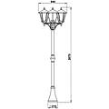 lampione 3 luci stile rustico 680 marrone