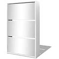 - scarpiera con 3 ripiani e specchio bianco 63x17x102 5 cm