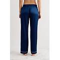 pantalone lungo in seta donna blu taglia l