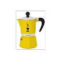bialetti moka rainbow 3 tazze adatta a piani cottura gas alluminio giallo