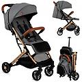 momi passeggino leggero e compatto grey telaio oro