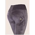 wr. up push up superskinny 7/8 vita alta effetto velluto dark purple donna small