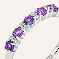 anello riviere am&eacute;lie oro bianco ametista cubic zirconia collezione am&eacute;lie misura 50