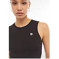 top corto senza maniche in tessuto seamless nero donna medium/large