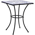- tavolino da bistrot con mosaico blu e bianco 60 cm in ceramica