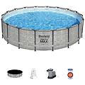 - piscina con struttura rotonda steel pro max effetto pietra 549x122 cm 5618y