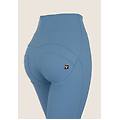pantaloni push up wr. up super flare vita alta in similpelle faded denim donna xxs