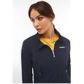 felpa donna con zip e collo alto ampio con coulisse blu navy donna large