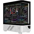 case pc tower netron curved atx bianco-nero vetro temperato argb