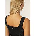body scollo quadrato in similpelle lucida nero donna extra large