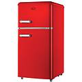 mf100rcdp frigorifero doppia porta 100 litri design retro' rosso