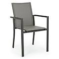 sedia con braccioli alluminio textilene konnor antracite 0662742