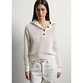 - maglione in puro cotone bianco regular fit con texture a rete donna naturale taglia xs