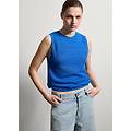 - tank top con micro trama traforata donna blu royal taglia xs