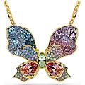 pendente e spilla idyllia taglio misto pavé farfalla multicolore placcato color oro os