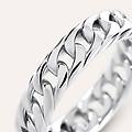 anello fascia groumette gentleman argento rodiato collezione gentleman misura 68 bianco